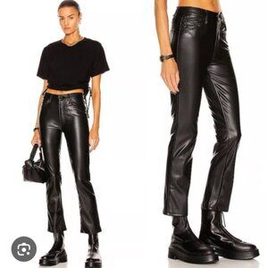 MOTHER Faux Leather 'The Insider' Ankle Jeans